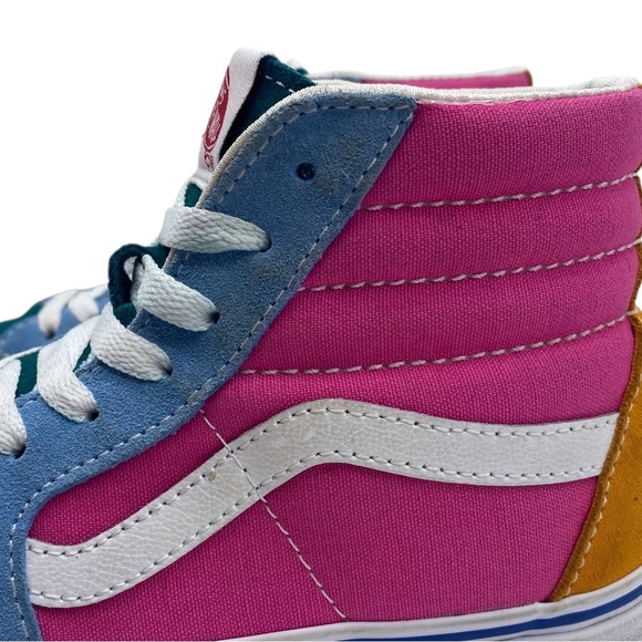 Vans Womens Shoes Sk8 Hi Sneakers Size 6.5 Multi Color Canvas High Leather - Picture 4 of 13